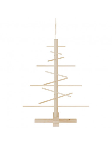 Albero di Natale Decorativo in Legno 75 cm Legno Massello Pino