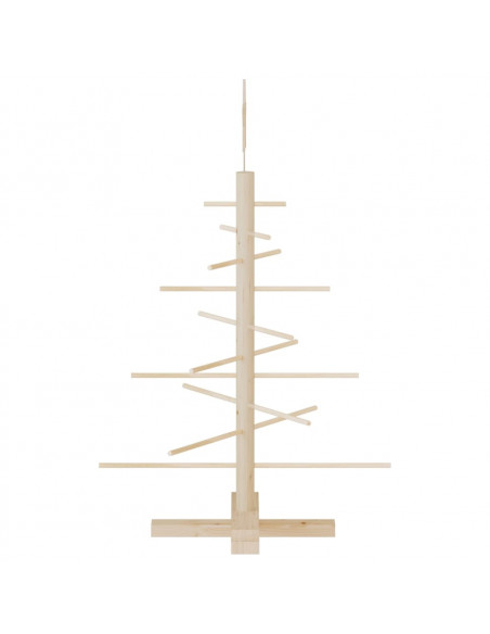 Albero di Natale Decorativo in Legno 75 cm Legno Massello Pino