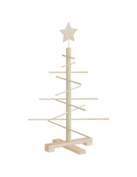 Albero di Natale Decorativo in Legno 75 cm Legno Massello Pino