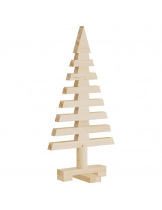 Alberi di Natale Decorativi in Legno 3pz Legno Massello di Pino 2
