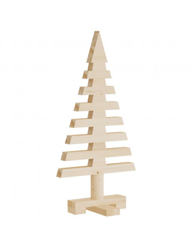Alberi di Natale Decorativi in Legno 3pz Legno Massello di Pino