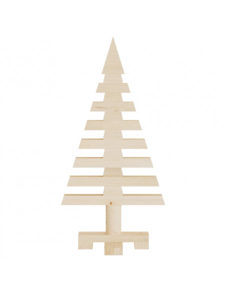 Alberi di Natale Decorativi in Legno 3pz Legno Massello di Pino