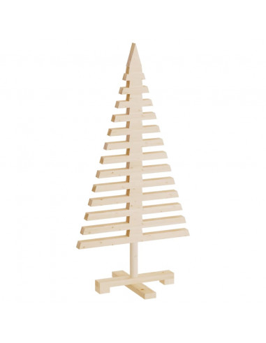 Alberi di Natale Decorativi in Legno 3pz Legno Massello di Pino