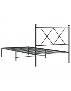 Giroletto con Testiera in Metallo Nero 90x190 cm