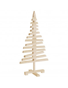 Albero di Natale Decorativo in Legno 90 cm Legno Massello Pino 2