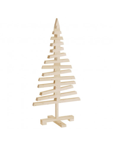 Albero di Natale Decorativo in Legno 90 cm Legno Massello Pino