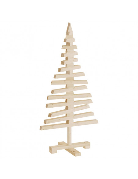 Albero di Natale Decorativo in Legno 90 cm Legno Massello Pino