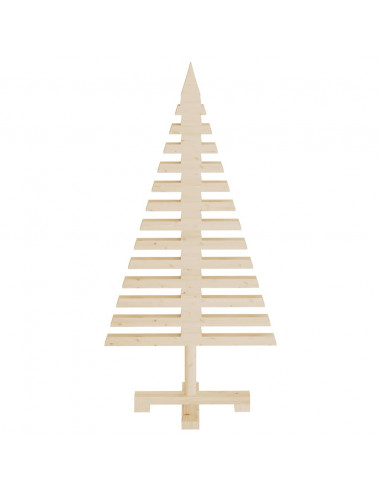 Albero di Natale Decorativo in Legno 90 cm Legno Massello Pino