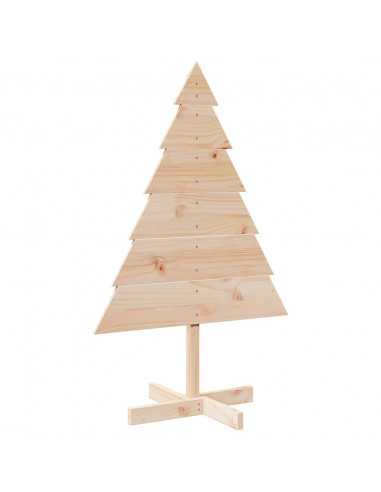 Albero di Natale Decorativo in Legno 110 cm in Legno Massello