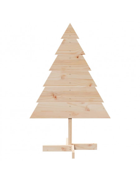 Albero di Natale Decorativo in Legno 110 cm in Legno Massello