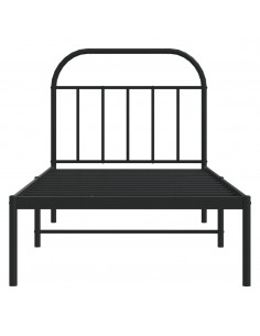 Giroletto con Testiera in Metallo Nero 90x190 cm