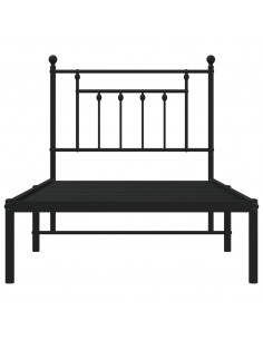 Giroletto con Testiera in Metallo Nero 90x190 cm