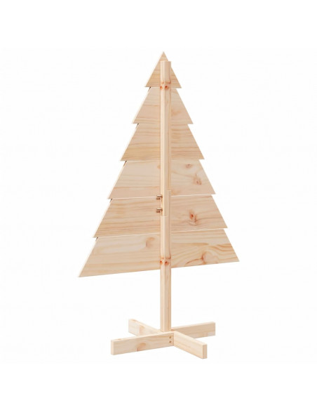 Albero di Natale Decorativo in Legno 110 cm in Legno Massello