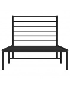 Giroletto con Testiera in Metallo Nero 90x190 cm