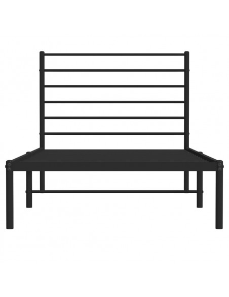 Giroletto con Testiera in Metallo Nero 90x190 cm