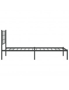 Giroletto con Testiera in Metallo Nero 90x200 cm