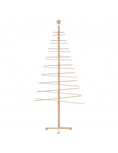 Albero di Natale Decorativo in Legno 210 cm Legno Massello Pino 2
