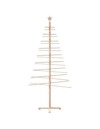 Albero di Natale Decorativo in Legno 210 cm Legno Massello Pino