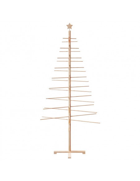 Albero di Natale Decorativo in Legno 210 cm Legno Massello Pino