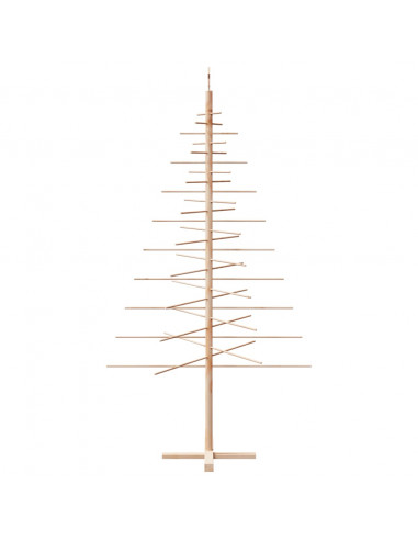 Albero di Natale Decorativo in Legno 210 cm Legno Massello Pino