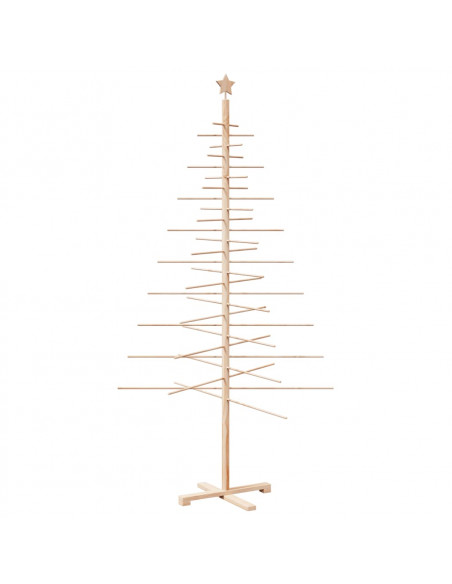 Albero di Natale Decorativo in Legno 210 cm Legno Massello Pino