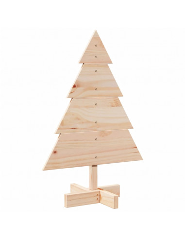 Albero di Natale Decorativo in Legno 70 cm in Legno Massello