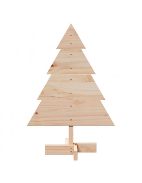 Albero di Natale Decorativo in Legno 70 cm in Legno Massello