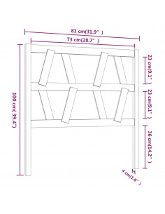 Testiera per Letto Miele 81x4x100 cm in Legno Massello di Pino