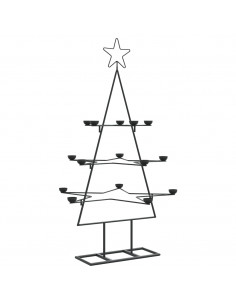 Albero di Natale Decorativo in Metallo Nero 105 cm 2