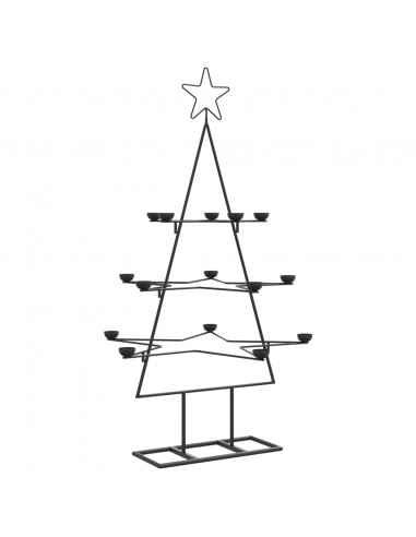 Albero di Natale Decorativo in Metallo Nero 105 cm