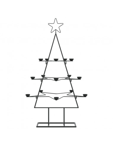 Albero di Natale Decorativo in Metallo Nero 105 cm