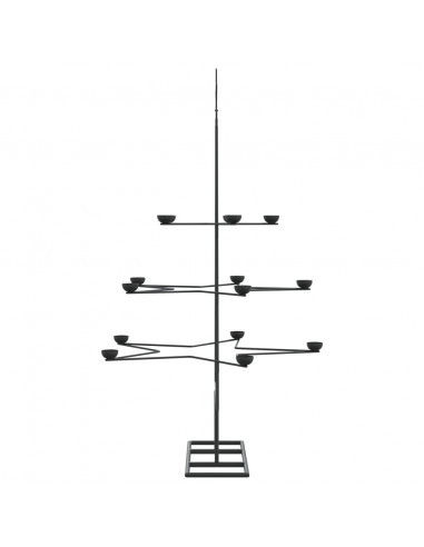 Albero di Natale Decorativo in Metallo Nero 105 cm