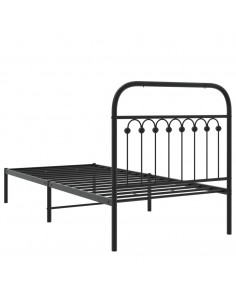 Giroletto con Testiera in Metallo Nero 90x200 cm