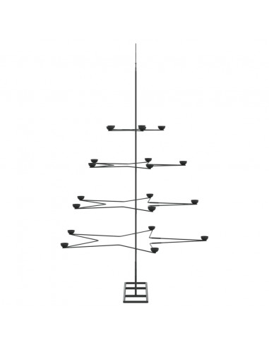 Albero di Natale Decorativo in Metallo Nero 140 cm