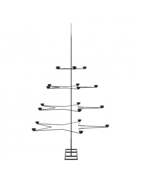 Albero di Natale Decorativo in Metallo Nero 140 cm
