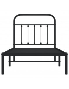 Giroletto con Testiera in Metallo Nero 90x200 cm