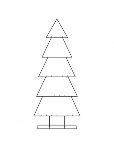 Albero di Natale Decorativo in Metallo Nero 150 cm
