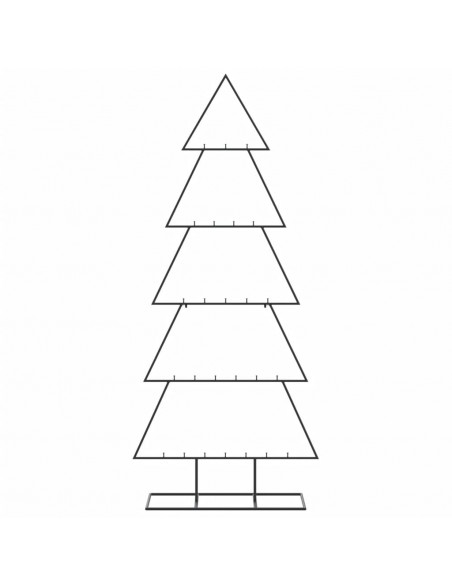 Albero di Natale Decorativo in Metallo Nero 150 cm