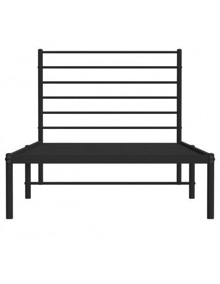 Giroletto con Testiera in Metallo Nero 90x200 cm