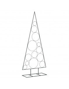 Albero di Natale Decorativo in Metallo Nero 150 cm 2