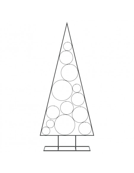 Albero di Natale Decorativo in Metallo Nero 150 cm