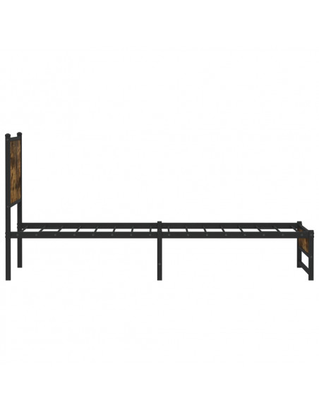 Giroletto con Testiera in Metallo Rovere Fumo 107x203 cm