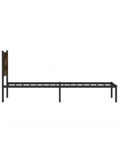 Giroletto con Testiera in Metallo Rovere Fumo 107x203 cm