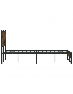 Giroletto con Testiera in Metallo Rovere Fumo 137x190 cm