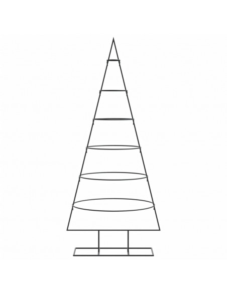 Albero di Natale Decorativo in Metallo Nero 150 cm