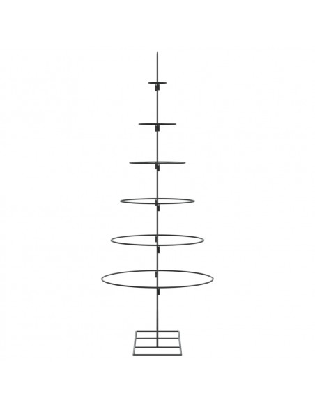 Albero di Natale Decorativo in Metallo Nero 150 cm
