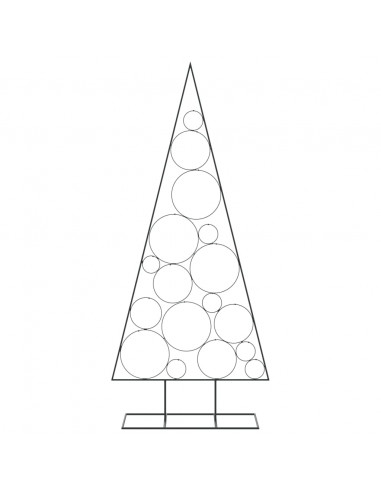 Albero di Natale Decorativo in Metallo Nero 180 cm
