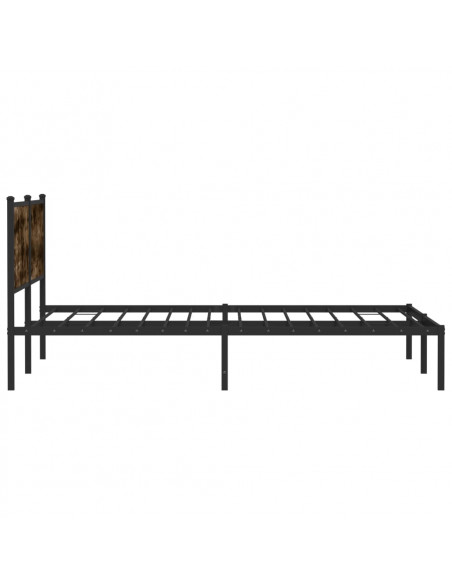 Giroletto con Testiera in Metallo Rovere Fumo 193x203 cm