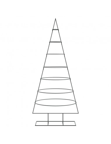 Albero di Natale Decorativo in Metallo Nero 180 cm