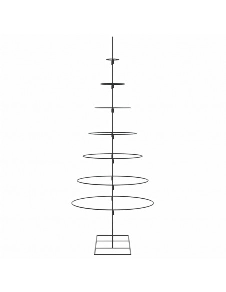 Albero di Natale Decorativo in Metallo Nero 180 cm